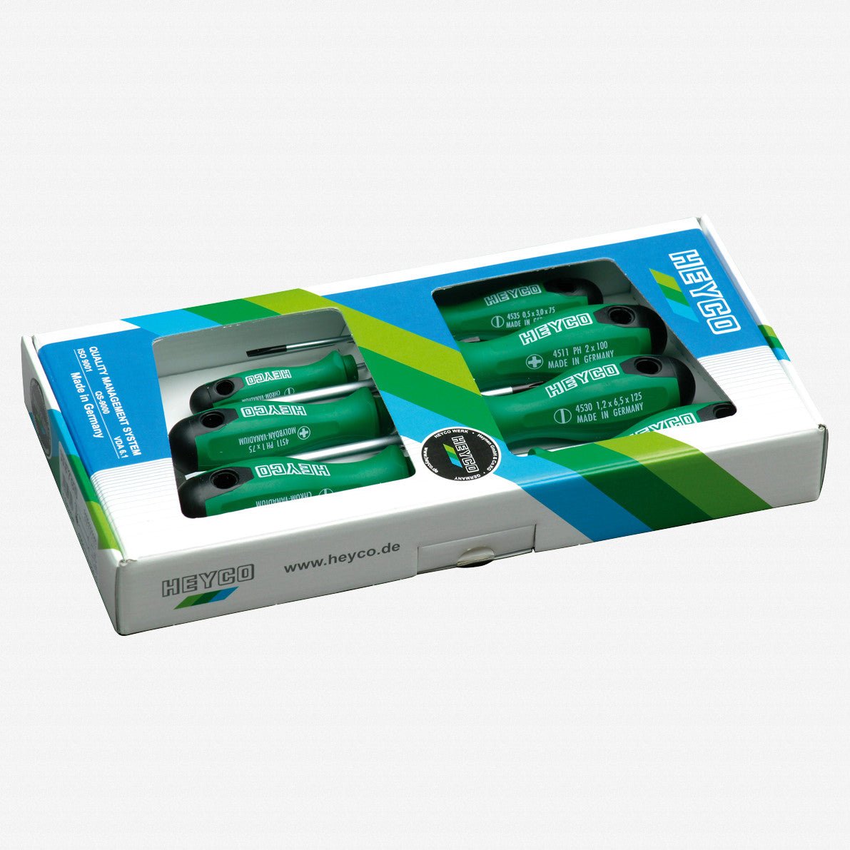 Heyco Phillips Screwdriver Set with 2K Handle, 6 Pieces