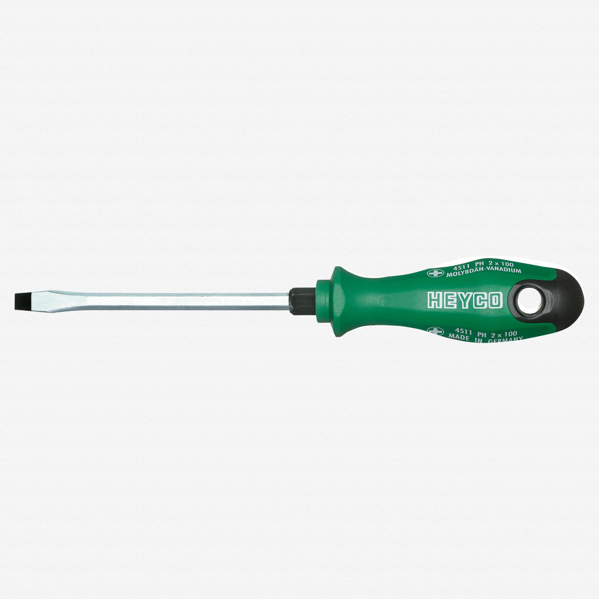Heyco Slotted Engineers' Screwdriver with 2K Handle, 10mm with Hexagon Blade and Bolster