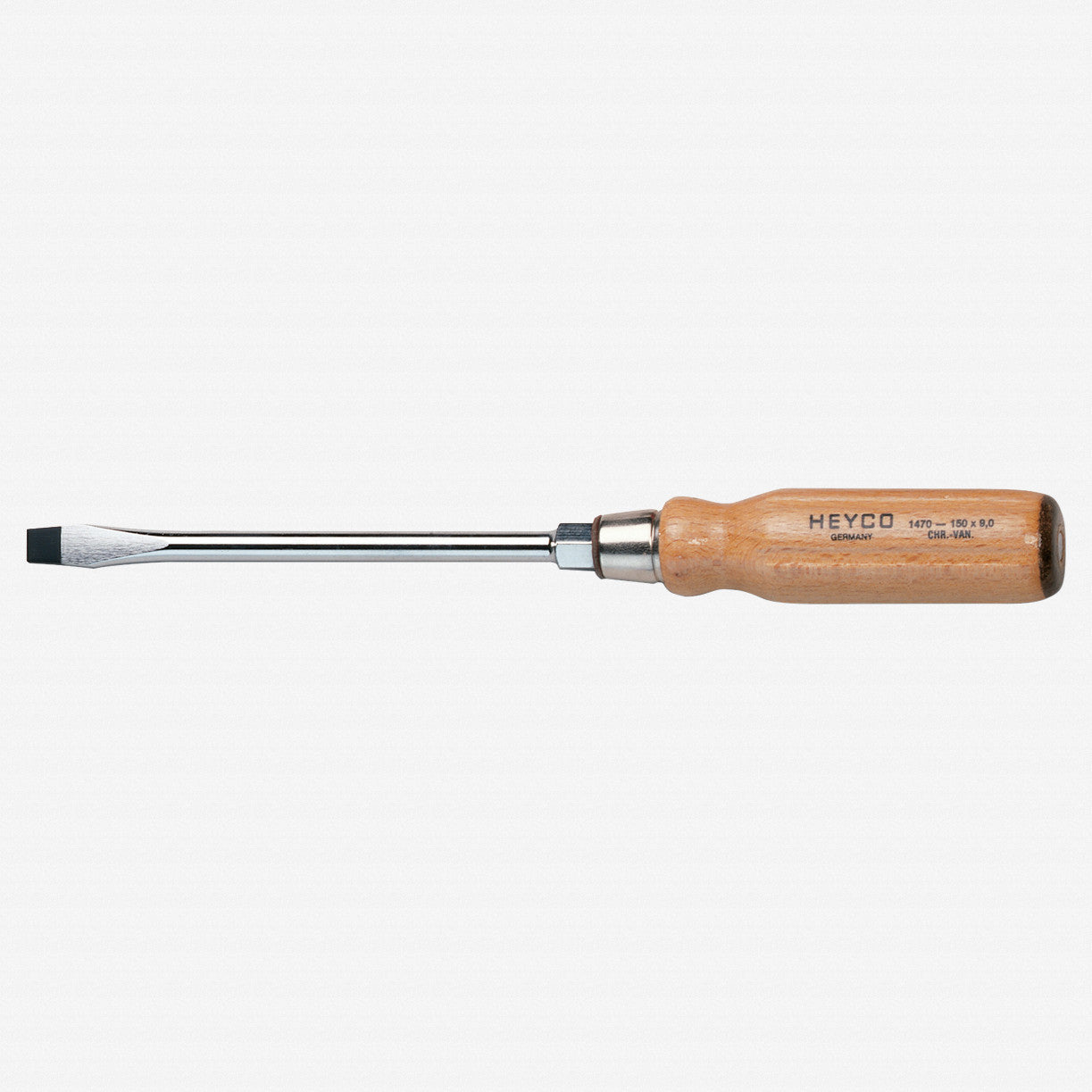 Heyco Slotted Engineers' Screwdriver with Hardwood Handle, 7.0mm