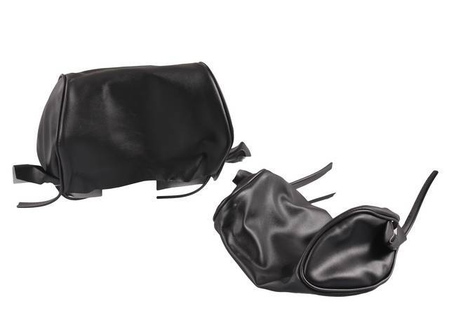 Headrest Covers, Front Seat Back, Black