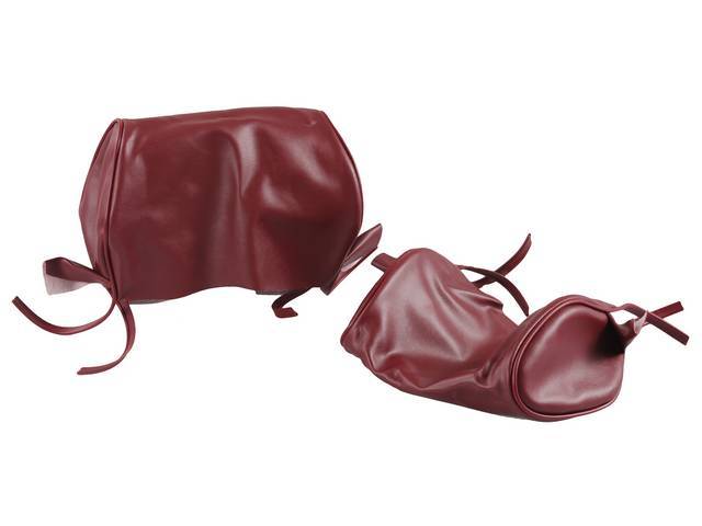 Headrest Covers, Front Seat Back, Maroon