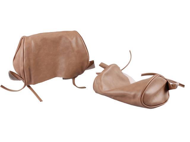 Headrest Covers, Front Seat Back, Saddle