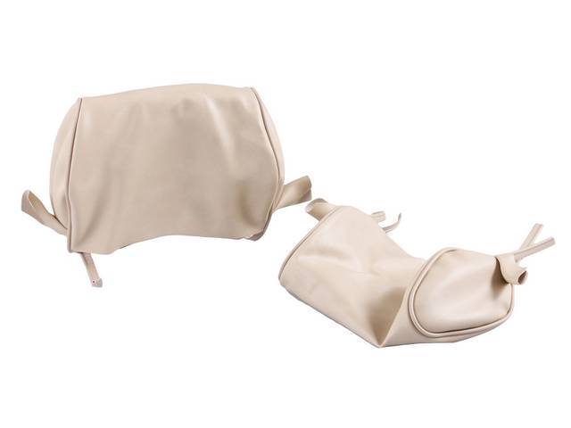 Headrest Covers, Front Seat Back, Parchment