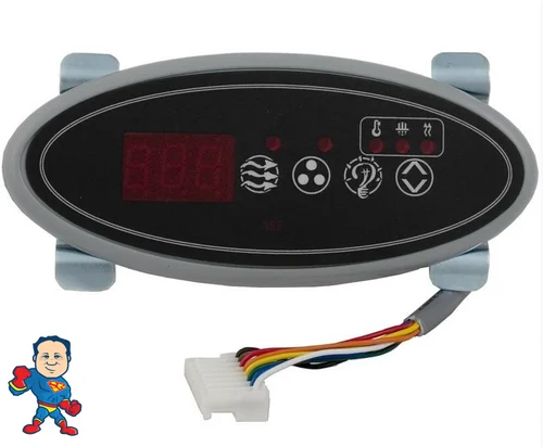 HydroQuip Eco 2 Spa Control Panel – 4 Button, Single Pump, Light, Aux – 10ft Cord – 6200/9200 Series