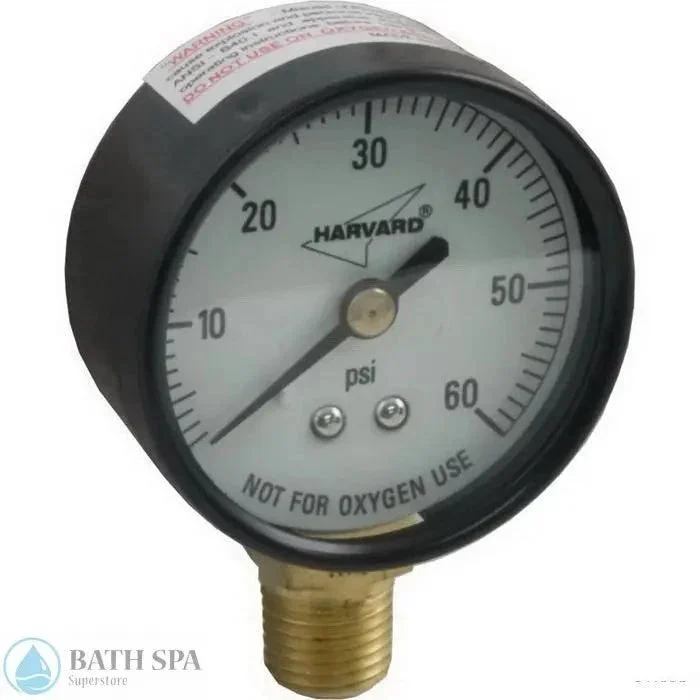 Jacuzzi Pressure Gauge [1/4″MPT] [0-60 psi] [Bottom Mount] [Generic] (91-9341-58-R)