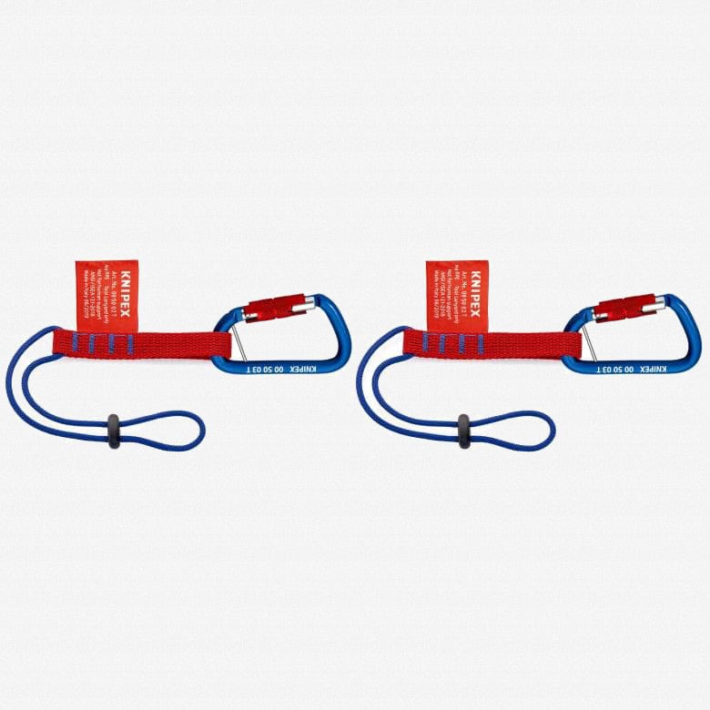 Knipex BK Tool Tethering 13" Adaptor Straps with Captive Eye Carabiner, 2 Pieces