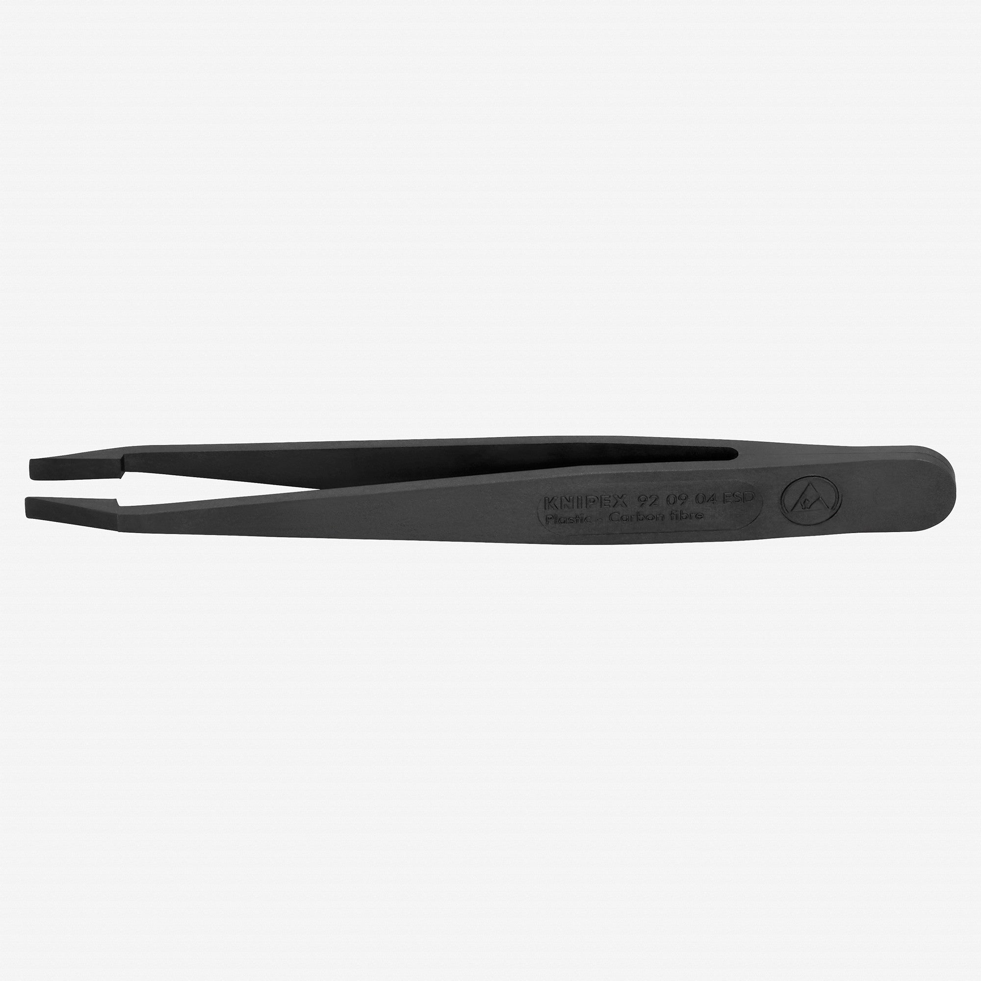 Knipex Plastic Gripping Tweezers, Square Blunt Tips, 4.5"