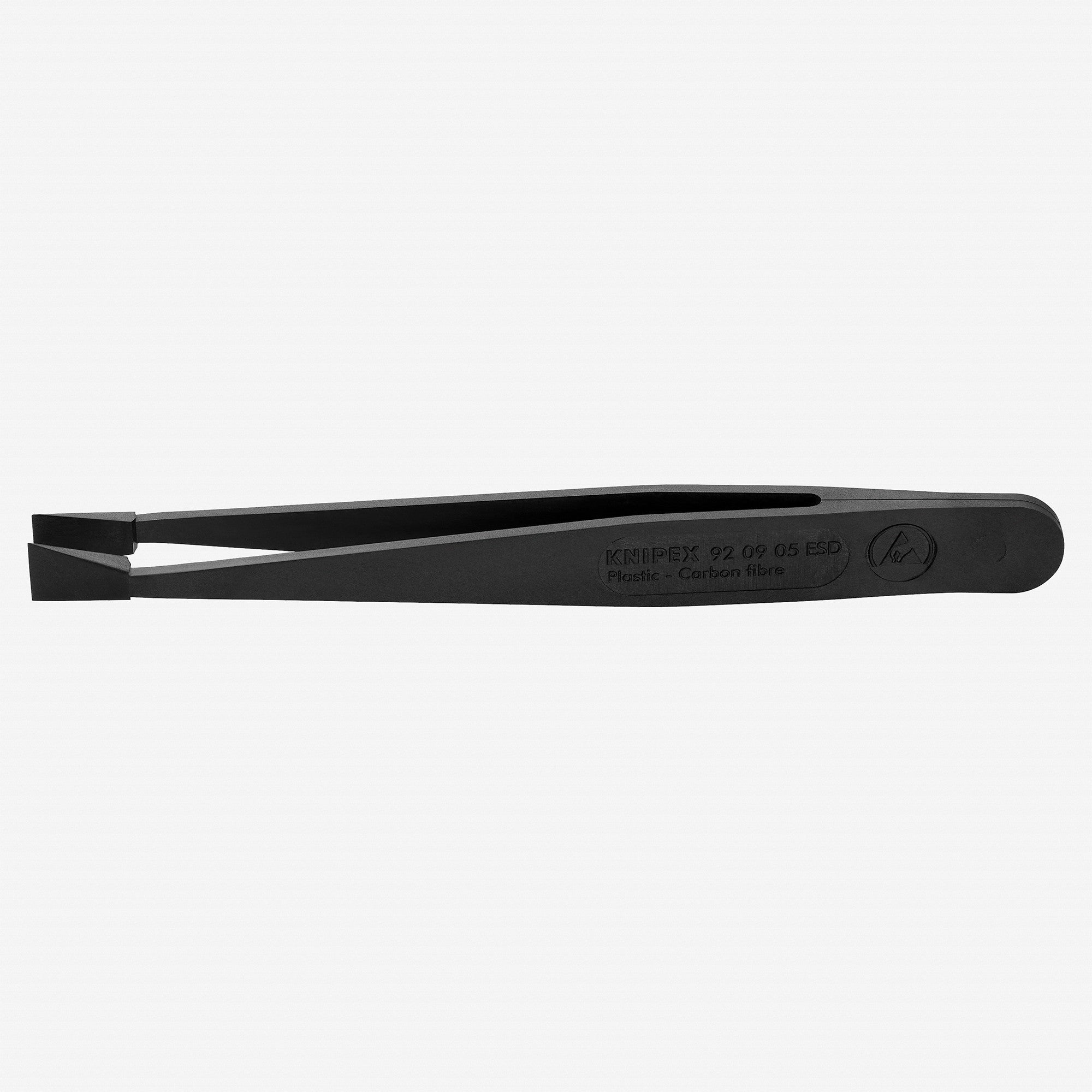 Knipex Plastic Gripping Tweezers, Wide Blunt Tips, 4.5"