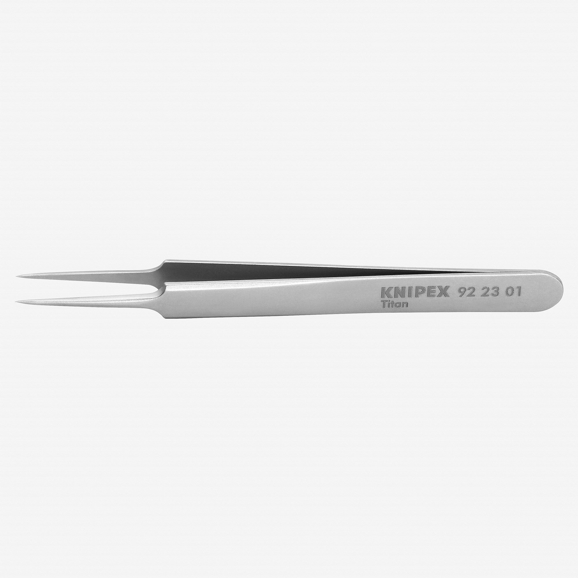 Knipex Titanium Gripping Tweezers, Needle-Point Tips, 4.5"
