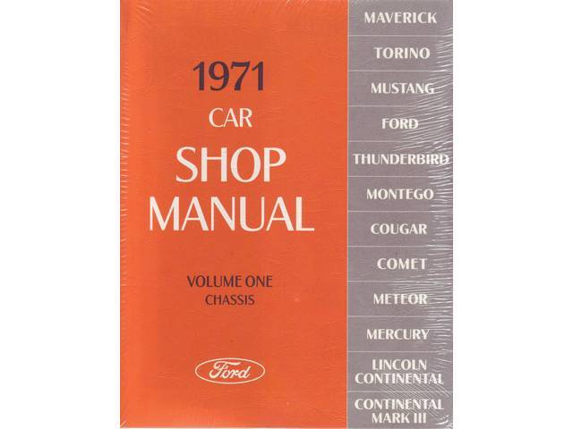 SHOP MANUAL, PRINTED, 1971 FORD MERCURY CAR