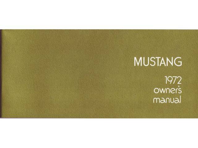 1972 Mustang Owners Manual