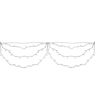 LED Swag Christmas Lights – Blue and White – 7.5′ White Wire – 150ct