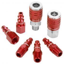 ColorConnex 7pc Red Type D 1/4" NPT Coupler and Plug Kit