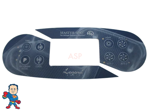 Master Spa 8 Button Control Overlay MP700 Legend Series 2005-2012 2-Piece Topside Decal