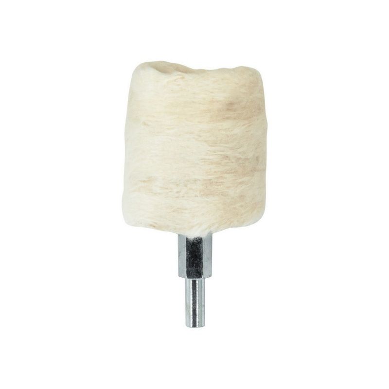AES Industries Medium Cylinder Buff 162-11, 1-1/2 in Overall Diameter, White, 1/4 in Shank