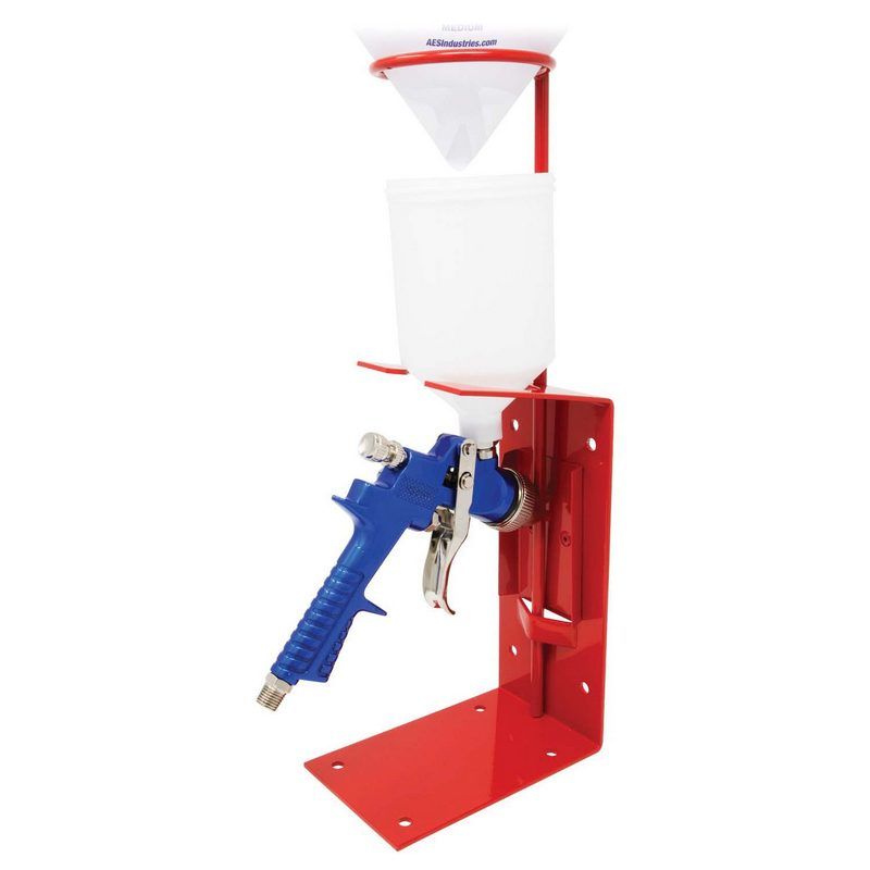 AES Industries 162 Heavy-Duty Single Spray Gun and Strainer Stand, 17-inch Steel Mount for Gravity