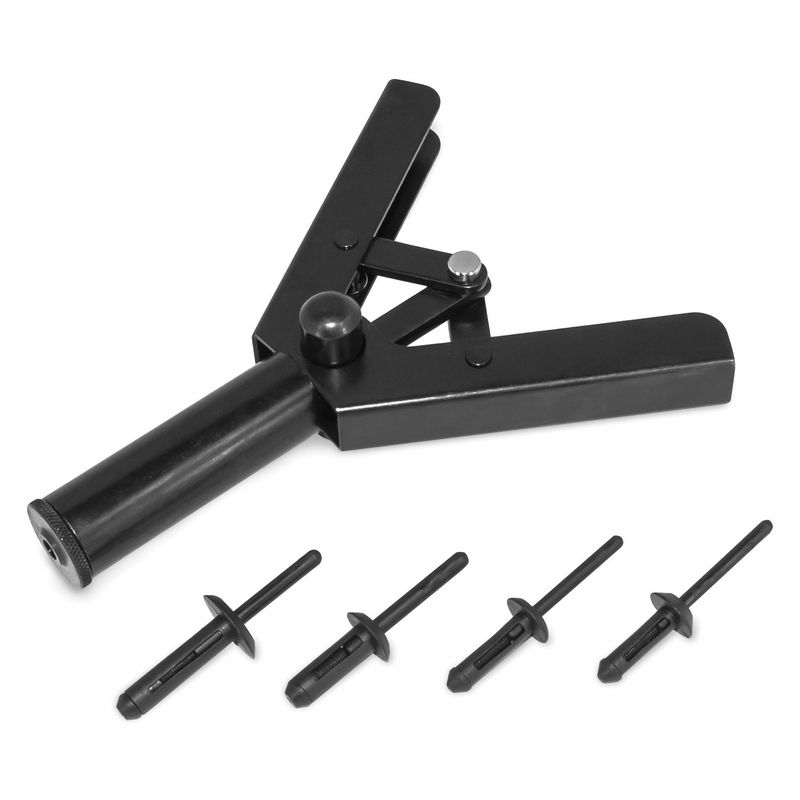 AES Industries 263 Hand Riveter Set, Plastic Rivets Sizes 5×15.8 mm to 6.6×17.2 mm, Starter Packs