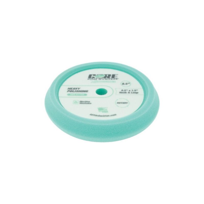 AES Industries Heavy Polishing Foam Pad 61740, 8-1/2 in Green, Hook-and-Loop, for topcoat