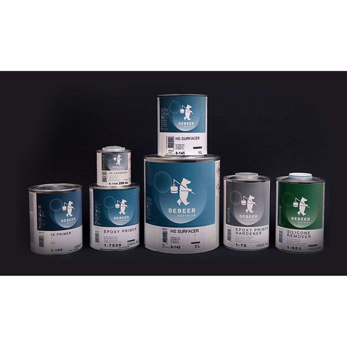 Debeer Refinish 80-18540-G01 HS Primer Sealer, 1 gal, Black