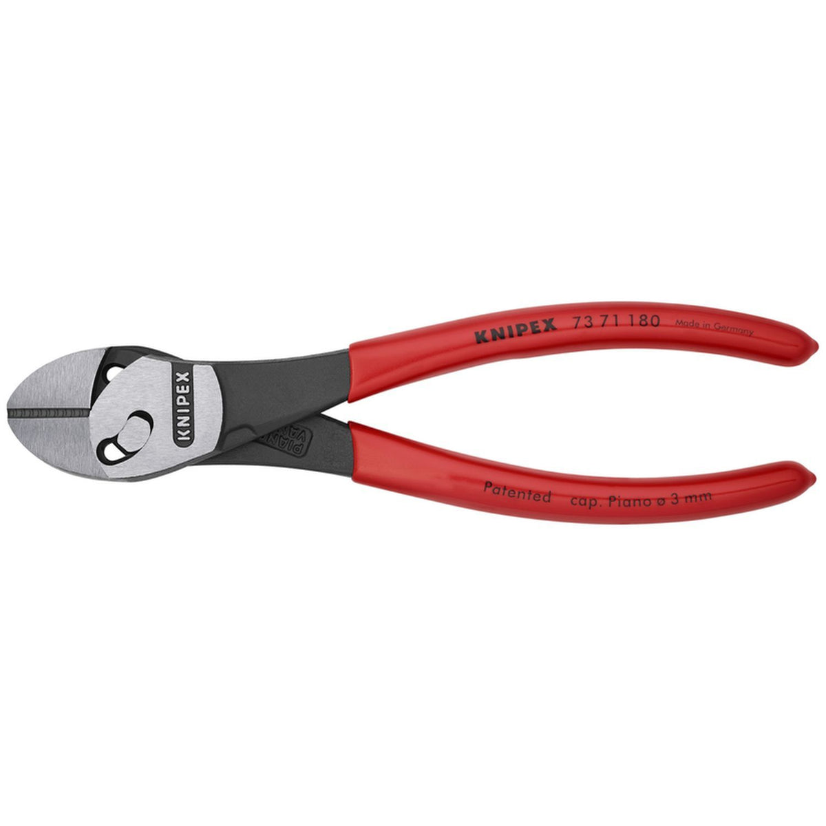 Knipex 7371180 Twinforce Diagonal Super Cutter 7.25" with Plastic Coating, high leverage, forged