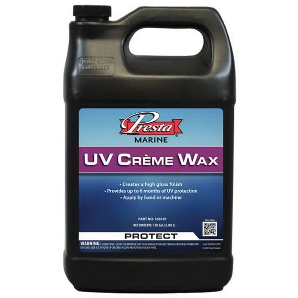 Presta UV Creme Wax 166101 1 Gallon Yellow Can - Gloss and UV Protection for Marine Fiberglass and