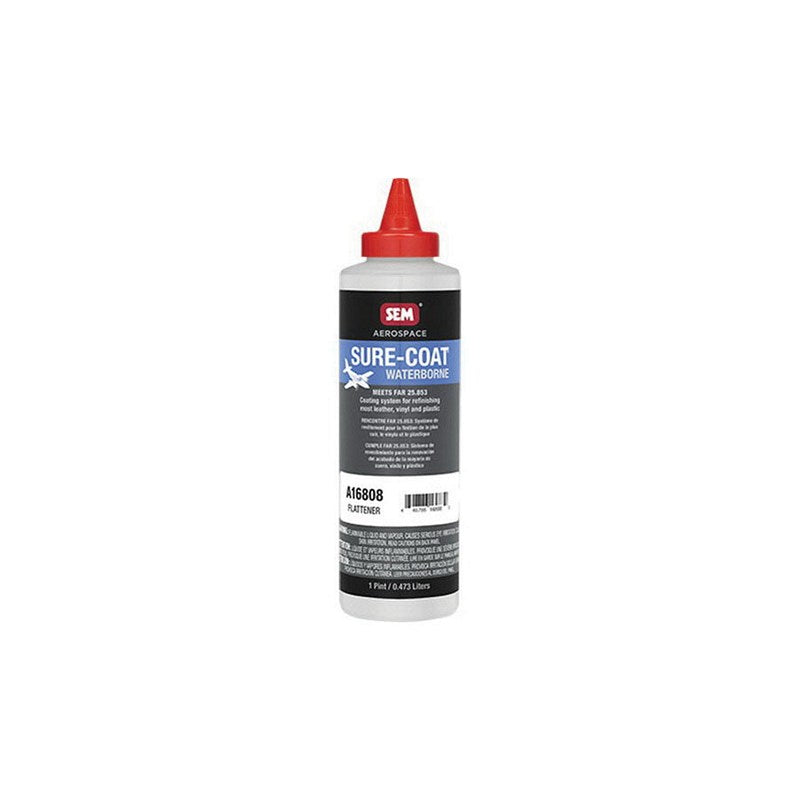 SEM A16808 Sure-Coat Aerospace Flattener - 1 qt waterborne coating for leather, vinyl and plastic