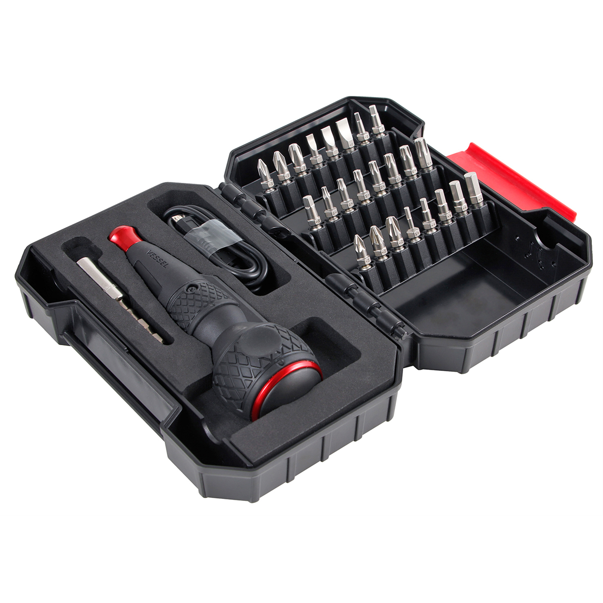 Vessel Tools USA Rechargeable Ball Grip Screwdriver with 25-pc Bit Set