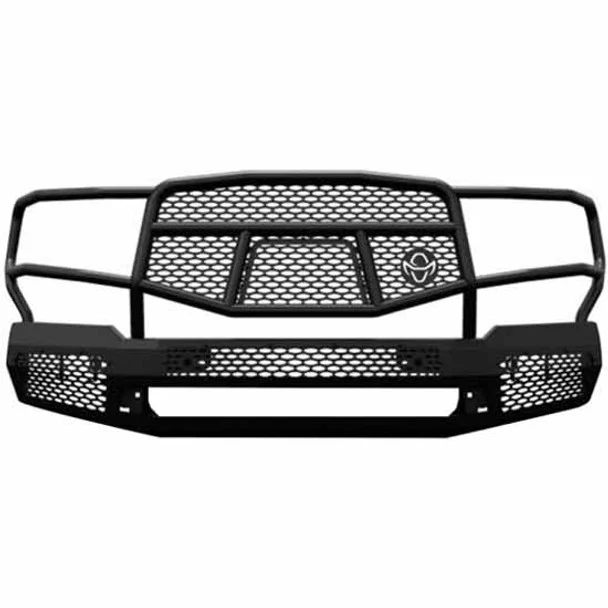Midnight Series Black Steel Winch-Ready Front Bumper, 7 Gauge W/ Grille Guard For Ford F150 2018-2020