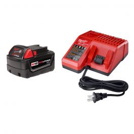 Milwaukee M18 18 Volt Lithium-Ion Cordless REDLITHIUM 3.0 Ah Battery and Charger Starter Kit