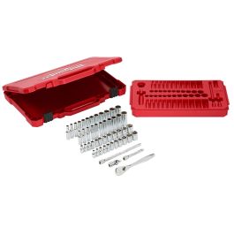 Milwaukee 1/4" Drive Ratchet and Socket Set - SAE, Metric - 50 Piece