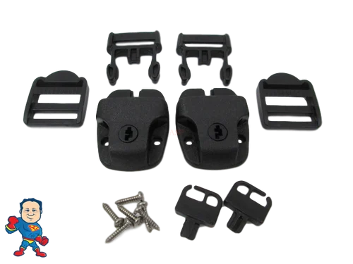 Nexus Style Hot Tub Cover Latch Repair Kit – 2 Piece Set with Clips, Buckles & Keys
