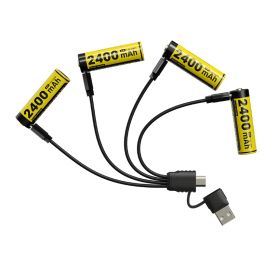 Nitecore NH2400 USB Rechargeable 1.5V Li-ion AA Battery - 4 Pack
