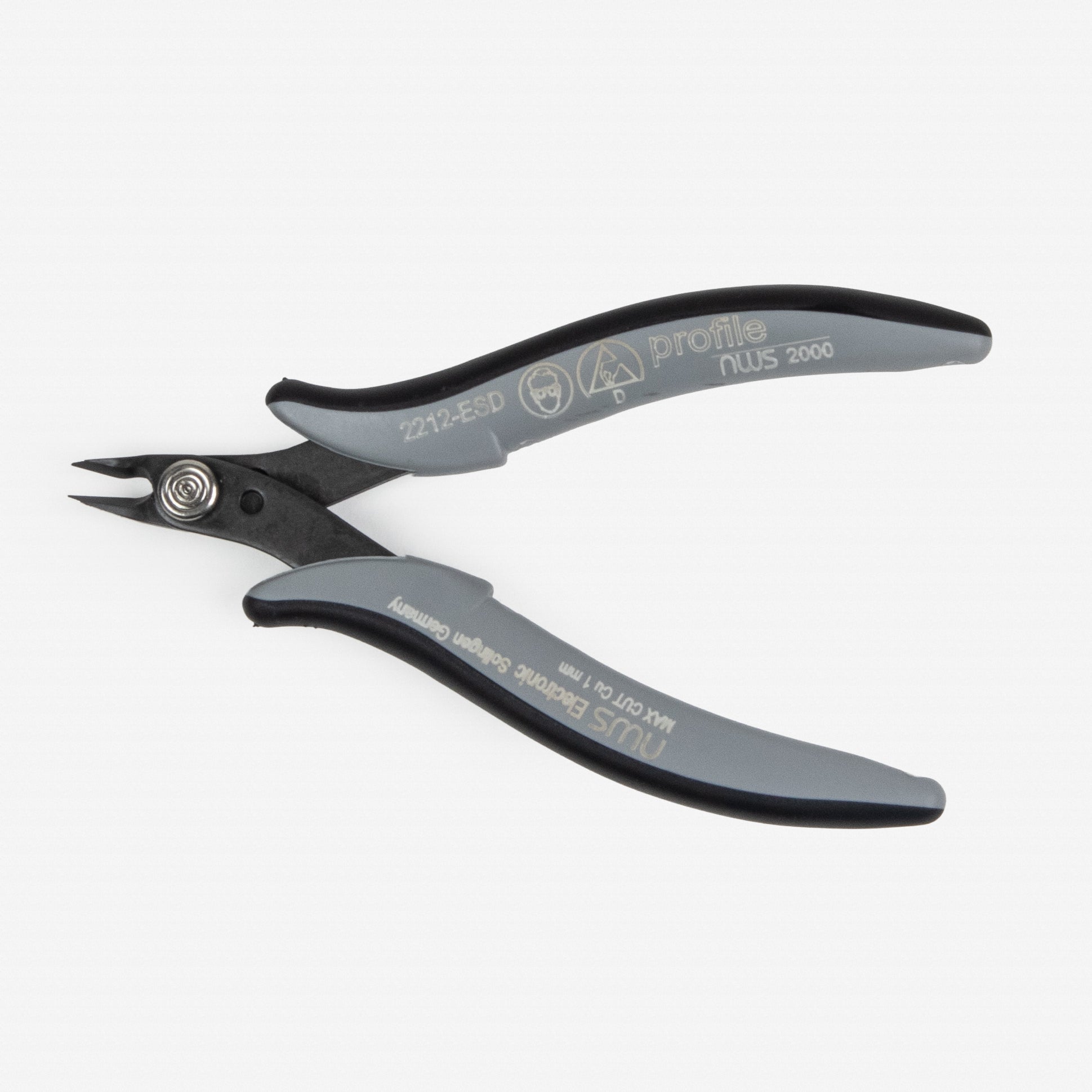 NWS 4.5" ESD Side Cutter - Flush Cut - High Capacity - 21 Degree - SoftGripp