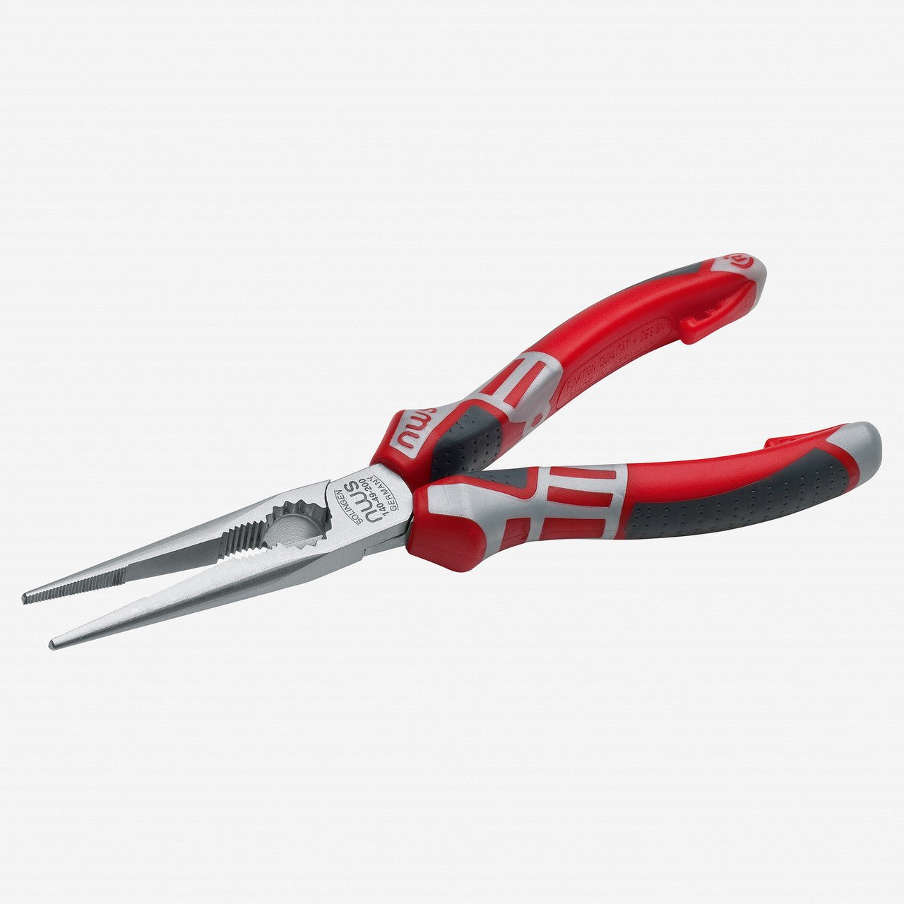 NWS 6.75" Chain Nose Pliers (Radio Pliers) - Matte Chromium - SoftGripp, Tethered Attachment