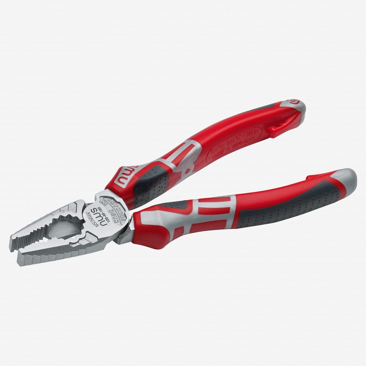 NWS 7" High Leverage Combination Pliers CombiMax - Matte Chromium - SoftGripp, Tethered Attachment