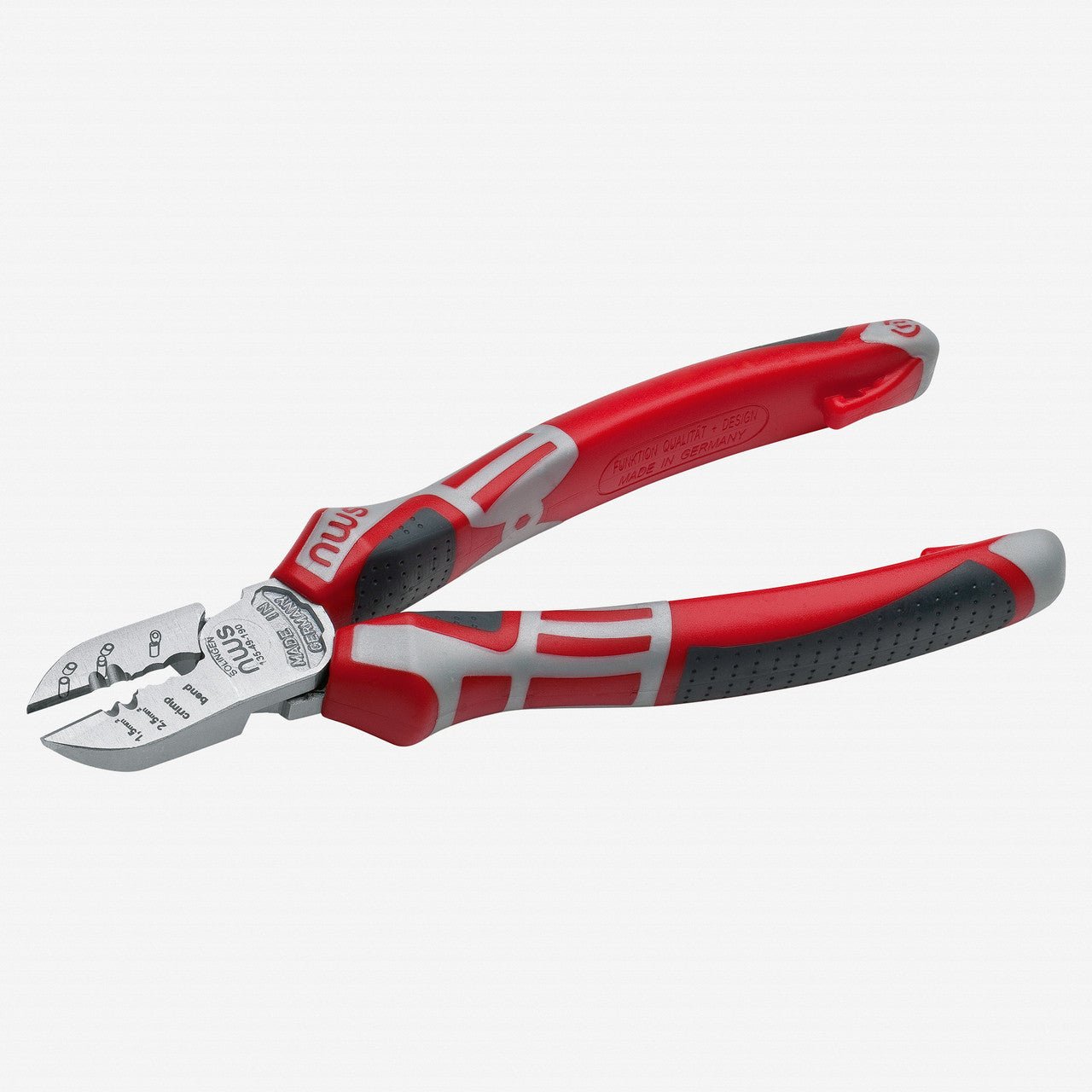 NWS 7.5" Electrician's Side Cutter - Matte Chromium - SoftGripp, Tethered Attachment