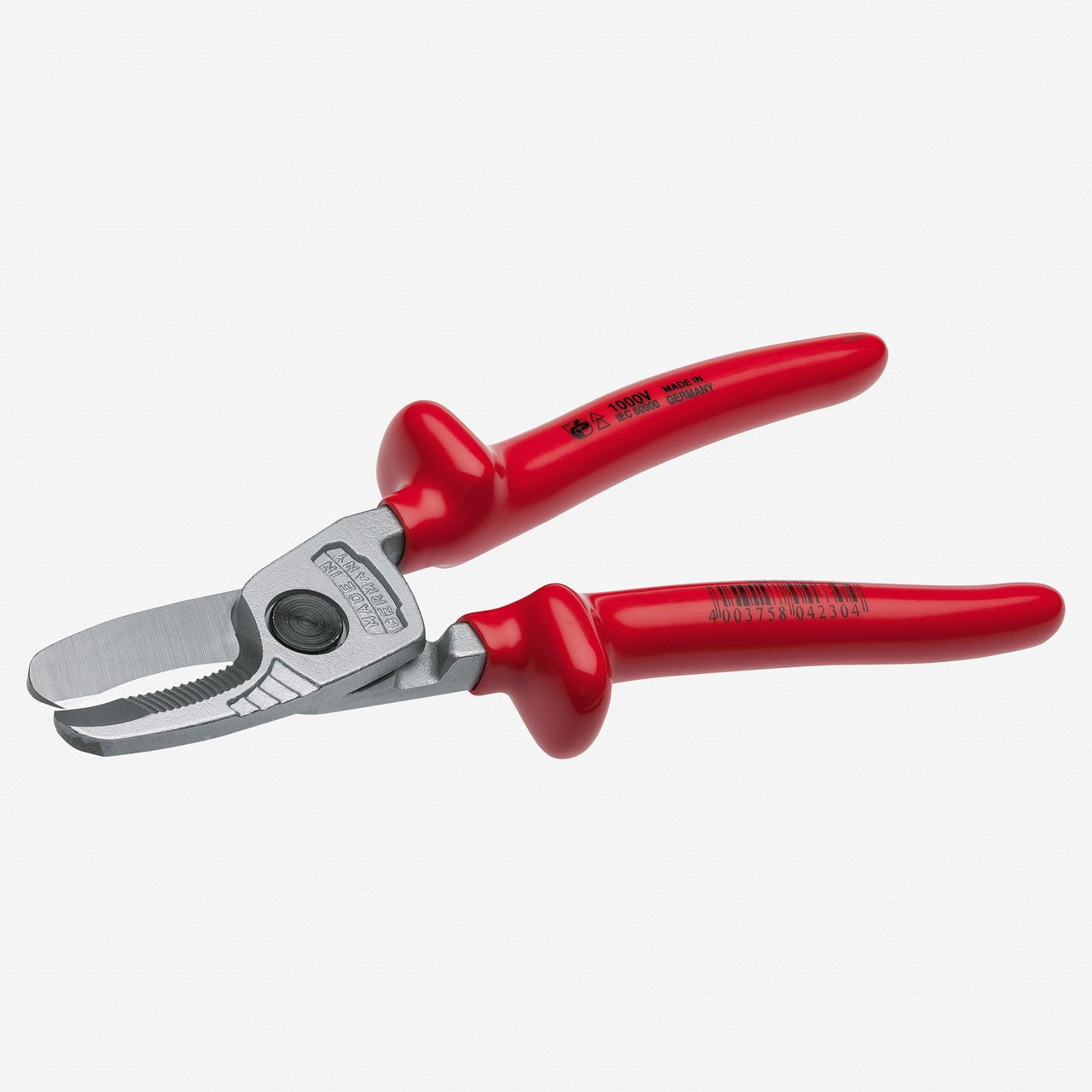 NWS 8.25" Flat Cable Cutter 1000V- Matte Chromium - Plastic Grip