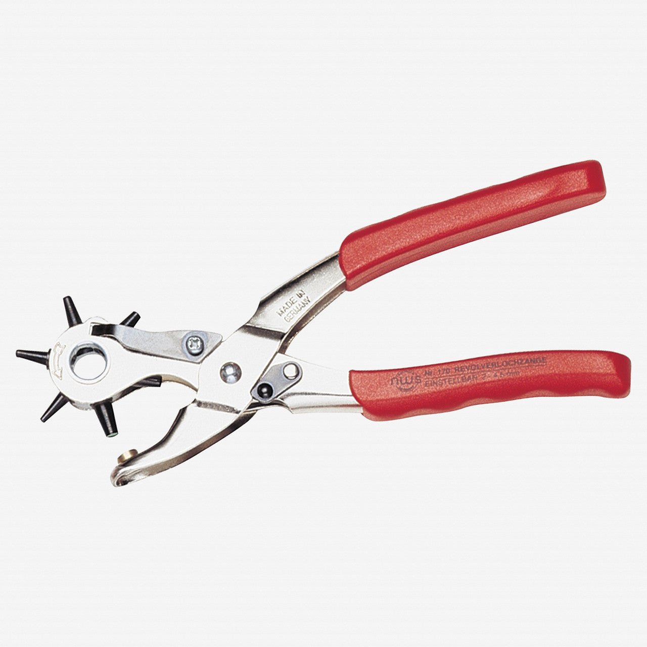 NWS 8.75" Revolving Punch Pliers - Atramentized - Plastic Grip