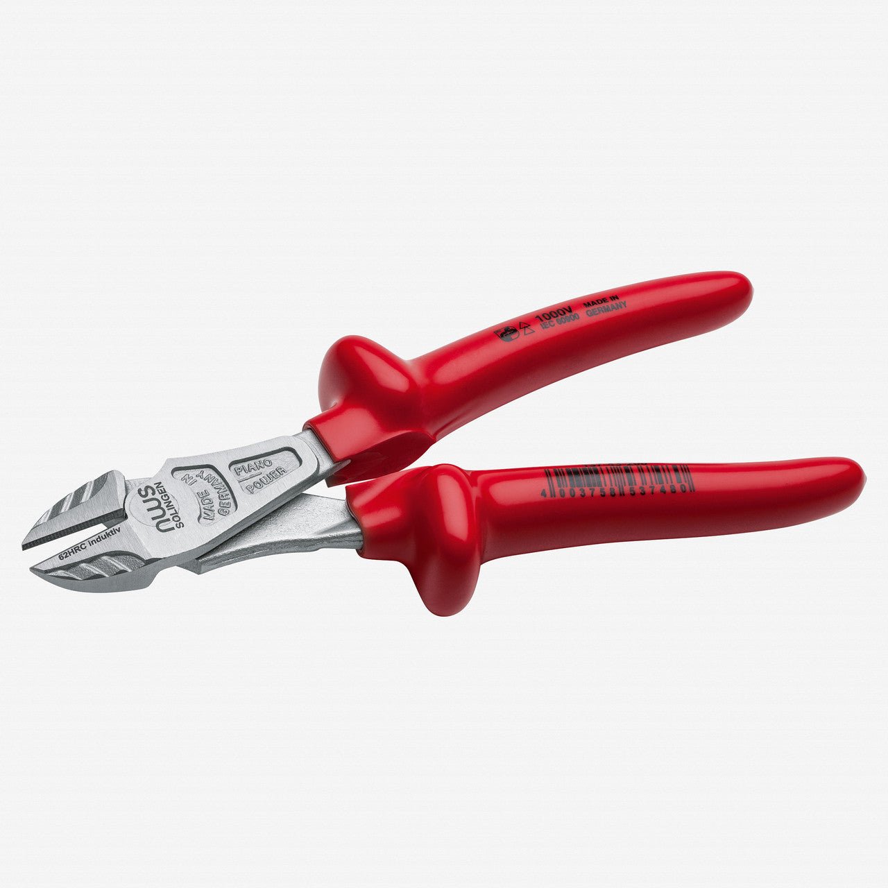 NWS 9.5" Heavy Duty Side Cutter 1000V - Matte Chromium - Plastic Grip