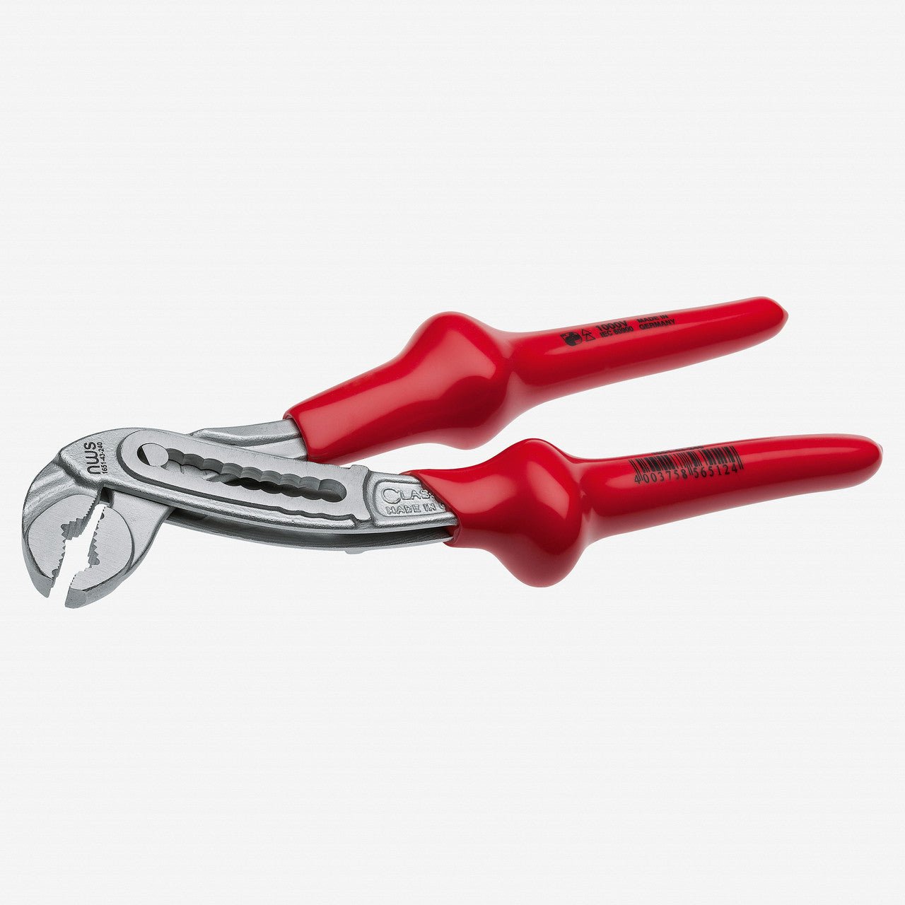 NWS 9.5" Waterpump Pliers ClassicPlus 1000V - Matte Chromium - Plastic Grip
