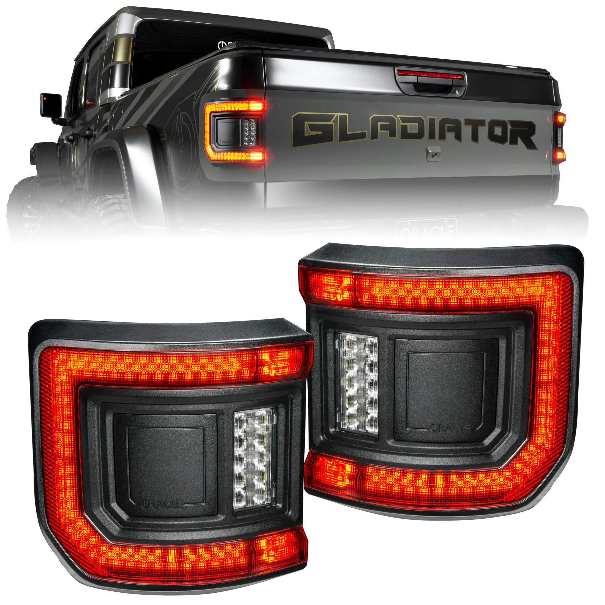 Oracle Lighting 5882-504-T "Black Series" Flush Mount LED Tail Lights for Jeep Gladiator JT - Tinted Lens