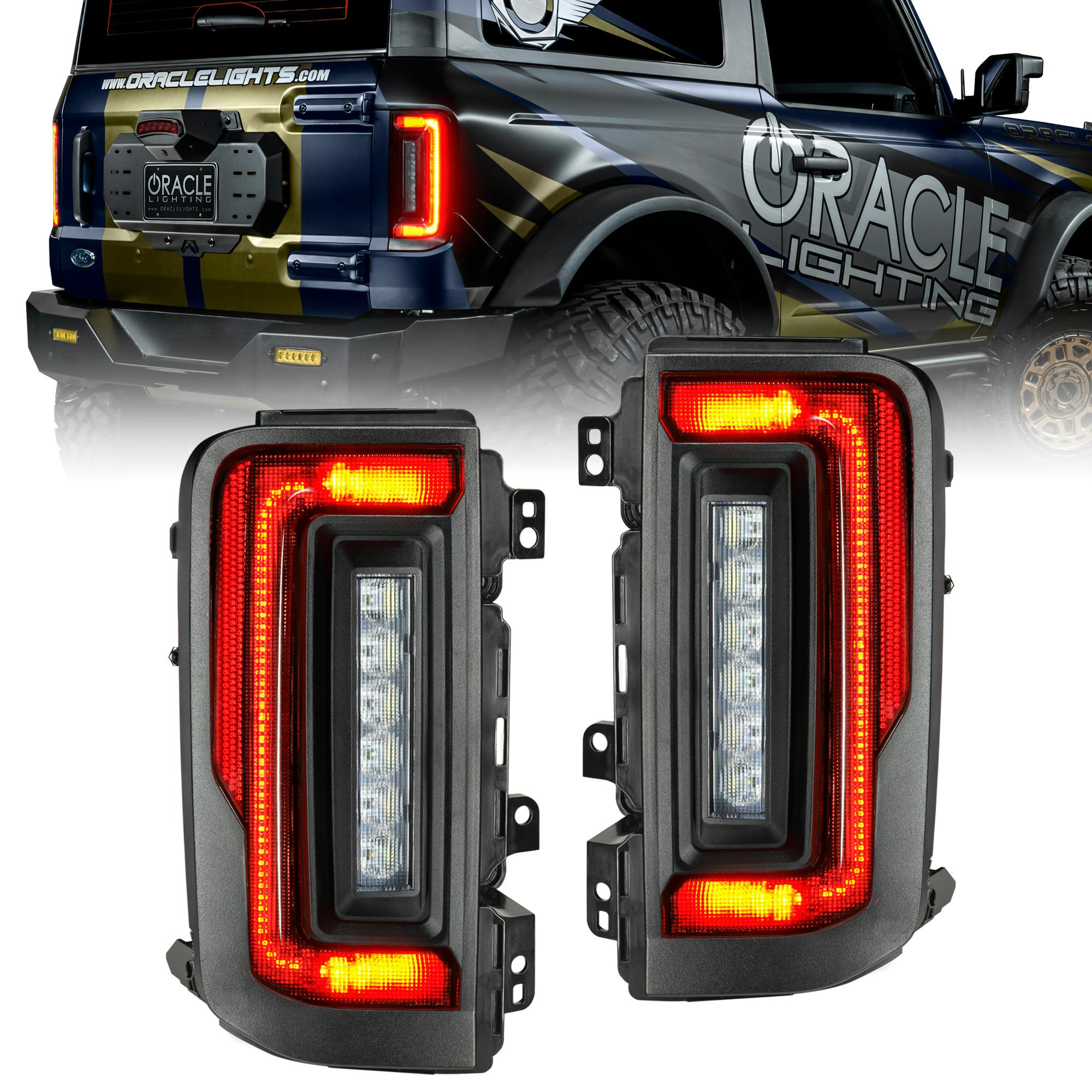 Oracle Lighting 5892-504-T "Black Series" Flush Tail Lts for 2021-2025 Ford Bronco - Tinted Lens