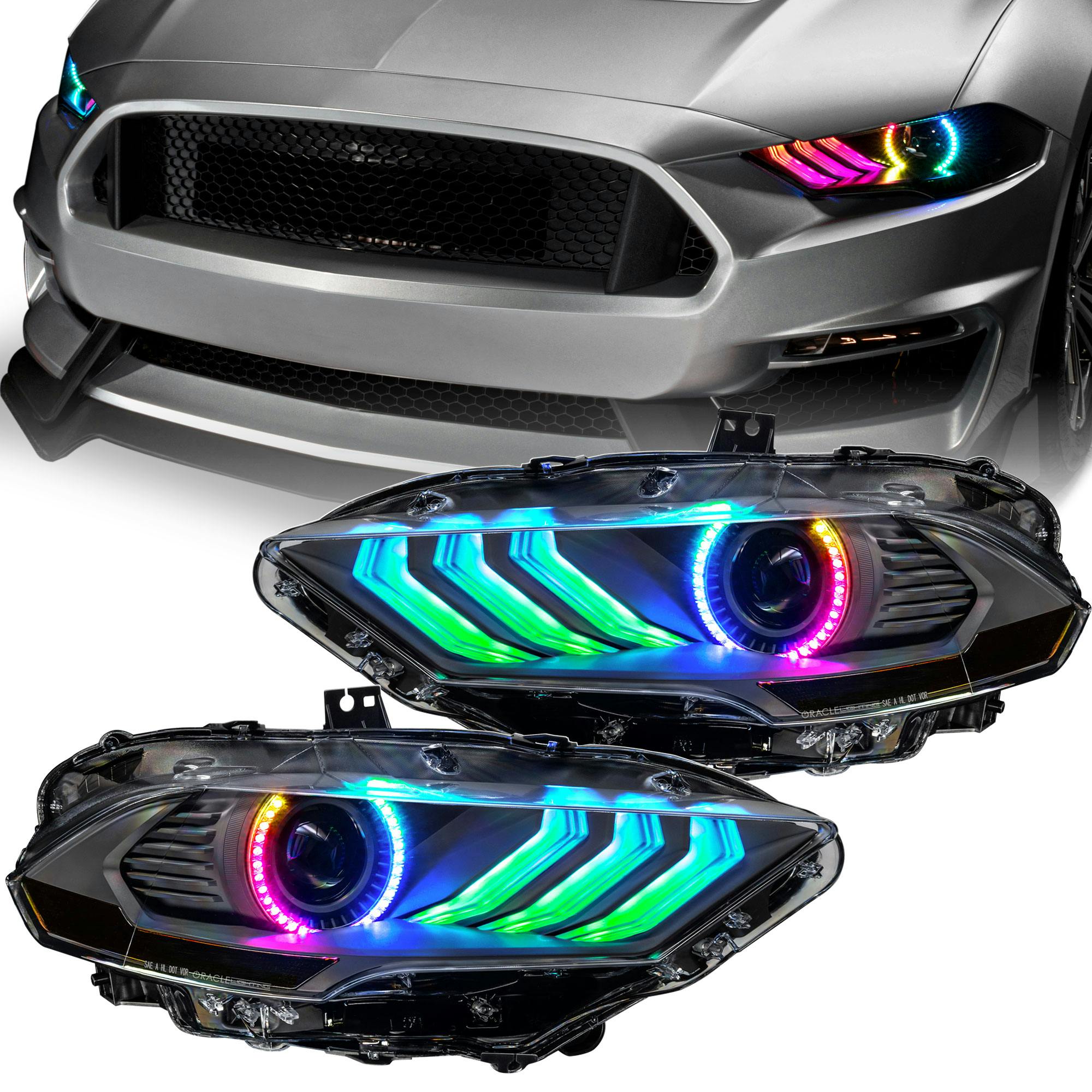 Oracle Lighting 8204-332 2018-2023 Ford Mustang "Black Series" Dyn CS HLs w/Seq Turn Sig