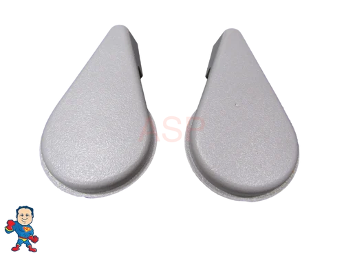 Pair of Gray Reinforced Diverter Knobs for Hot Tub Spa – 4″ x 2″ Steel Insert Handle Set