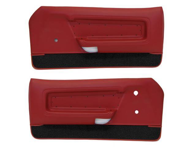 Deluxe Door Panels, Vermilion (Red) with Black Carpet