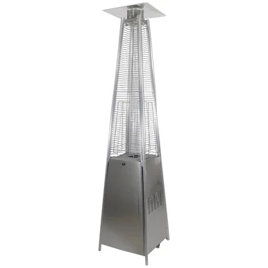 Powerful Stainless Steel Pyramid Glass Tube Outdoor Gas Patio Heater – 44,000 BTU