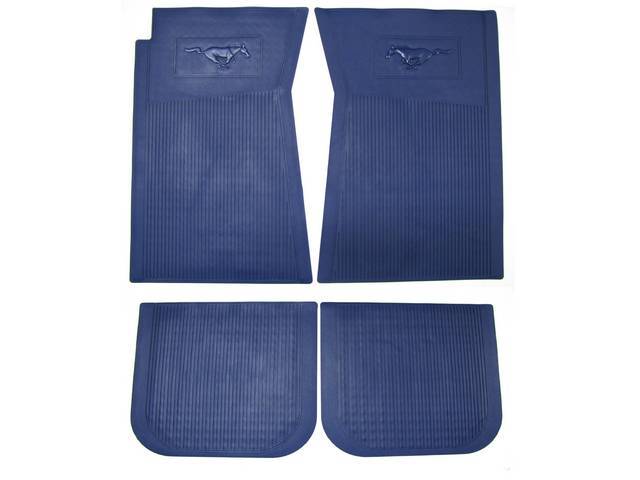 Rubber Floor Mats, Running Horse, Blue