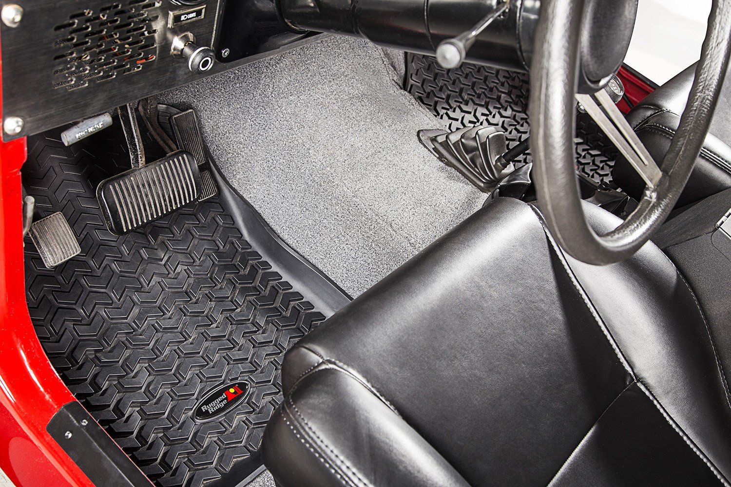 Rugged Ridge 12920.21 All Terrain Front Floor Liner Pair for 76-95 Jeep CJ-5, CJ-7, CJ-8 Scrambler & Wrangler YJ