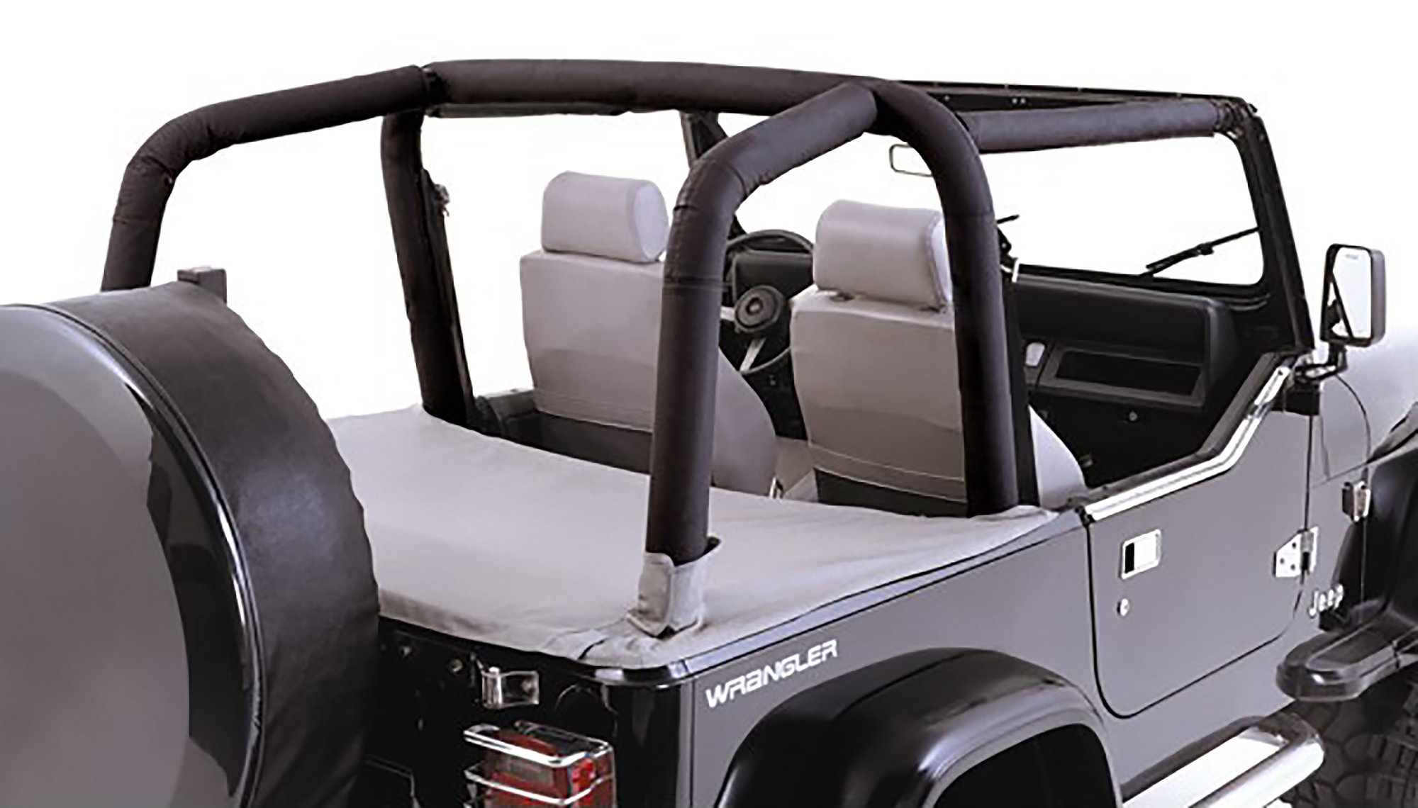 Rugged Ridge 13611.15 Roll Bar Cover Kit in Black Denim for 92-95 Jeep Wrangler YJ