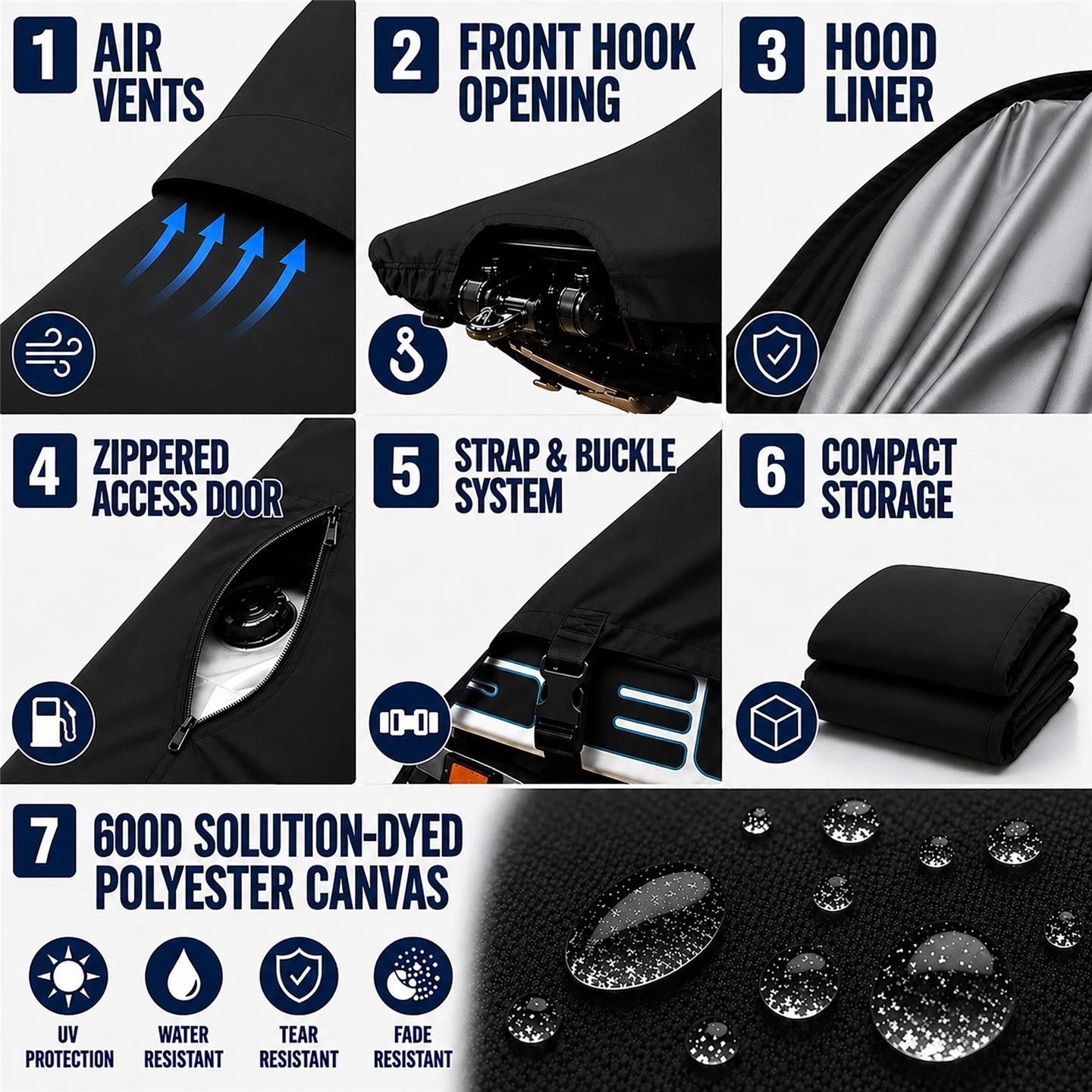 Black Seadoo Bombardier GTS Seat Cover (1992–2000)